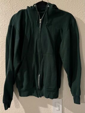 Jerzees Dark Green Lightweight Zip Hoodie
